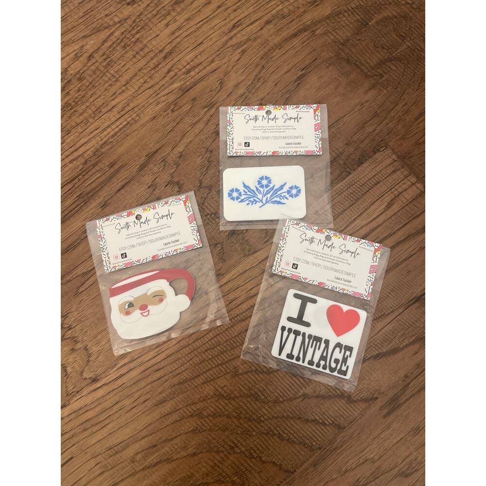 Lot of 3 Vintage Christmas Corning Ware Inspired Fridge Magnets